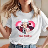 Anime Shirt Gamer Clothes Devil May Cry Graphic T Shirts Unisex Women Vintage Fashion Aesthetic Classic Regular Casual Funny Tee S