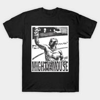 Men Black Print T-shirt Mighty Mouse No-Cut Transfer Paper Print Cotton Tshirt S juoda