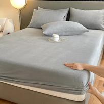 Minkštas šiltas pliušinis paklodė elastingas čiužinio užvalkalas Pūkuotas koralų vilnos lovos skalbiniai žiemai porai prabangi dvigulė lova 90X200cm Only sheet