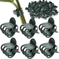 500pcs Garden Plant Clips Orchid Flowers Support Clamp Garden Flower Vine Plant Support Vine Stem Clasp Tied Bundle Branch Tool (as the picture,10pcs) gray