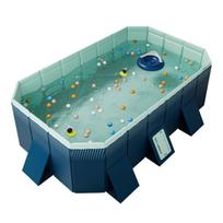 [Himalaya] Folding Pool, No Inflation Required, 185 x 140 x 45 cm, Large, Easy Assembly, Home Use, Children's & Adults' Use, FOLDINGPOOL, Navy, 185