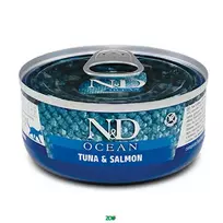 N&D Ocean Cat Wet Tuna&Salmon konservuotas pašaras katėms, tunas, lašiša; 70g