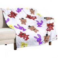 Cute Fnaf Pattern Throw Blanket Plaid on the sofa Sofas Size: 75*100cm, Weight: 230 GSM