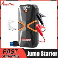 4-IN-1 Car Jump Starter 150PSI Tire Inflator Portable Power Bank with Emergency Light 6000mAh Orange