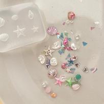 1 vnt. Jūros žvaigždė Kriauklė Rožė 3D Akrilo Nagų Formelė Nagų Dekoracijos Pasidaryk pats Silikoninės Nagų Štampavimo Plokštelės Nagų onesize