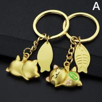 Lovely Lucky Cat Keychain Accessories Car Ornament Fashion Car Pendant Car Accessories Lucky Key Rings A