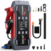 6-in-1 8000A Portable Emergency Jump Starter Features a 150PSI Air Compressor, a Barbecue Blower, and Can Also Charge Mobile Phones and Tablets. 9000A
