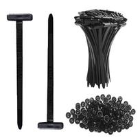 Push Pin Cable Ties Black 50 Pack for Cable Management and Wire Organization One Size