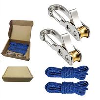 2Pcs/Set Heavy-duty Rope Tensioner Tool Labor-saving Rope Tightening Tool  Hammock Hanging mėlyna