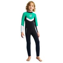 Kids 2.5mm Neoprene Full Wetsuit Snorkeling Diving Surfing Water Sports Boys Thermal Protection Gear Small augalų žalia