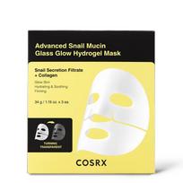 COSRX Advanced Snail Mucin Glass Glow Hydrogel Mask for Hydrated Radiant-Looking Skin 34g 3 Masks
