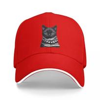 Green eye cat wearing the keffiyeh Baseball Cap Unisex hat Hip Hop Sun Hats For Women Unisexs