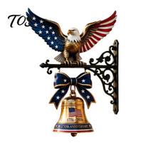 Patriotic Eagle Doorbell Spirit of Liberty Bell, 250th Anniversary Wall Mounted Vintage Style Mount Decor Metal Bell for Front Door Garden Porch A