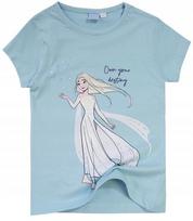 Frozen kraina lodu bluzka dziewczęca t-shirt krótki rękaw 122/128 er04h