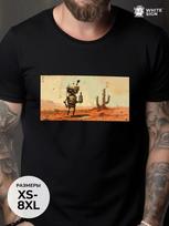 Oversized cotton T-shirt with  Sad Robot  art print L