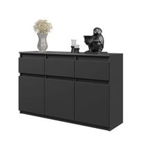 Komoda noah 120 cm szeroka 3 szuflady, 3 drzwi, 3 półki szafka salon