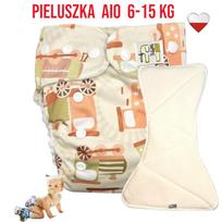 Pieluszka wielorazowa aio kieszonka bambus pociągi zielone  nappime