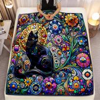 Vibrant Colored Beads Design Soft Microfiber Throw Blanket – Cozy for Bed, Sofa, Camping, Picnic & Winter Warmth Decor Size: 75*100cm, Weight: 230 GSM