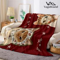 Whimsical Cats in Bonnets Flannel Blanket Warm Soft Halloween Christmas Couch Warm Cozy Decorative Decor Gift for All Season Size: 75*100cm, Weight: 230 GSM