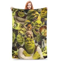 Flannel Throw Blanket Stylish S-Shreks Warm Plush Blankets Soft Bedspread for Bed Living room Home Picnic Couch Size: 75*100cm, Weight: 230 GSM
