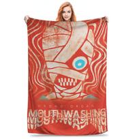 Flannel Throw Blanket Horror Game Mouthwashing Warm Plush Blankets Soft Bedspread for Bed Living room Home Travel Couch Size: 75*100cm, Weight: 230 GSM