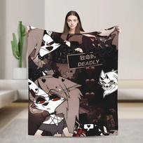 Soft Warm Blanket Decorative Helluva Boss Loona Throw Blanket Flannel Bedspread For Outdoor Aesthetic Sofa Bed Cover Size: 75*100cm, Weight: 230 GSM
