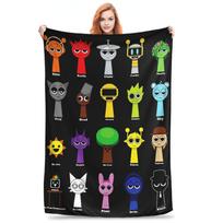 All My Sprunki Toys Kids Boys Girls Blanket Warm Fleece Sofa Throw Blanket for Home Bedroom Outdoor Throws Bedspread Quilt Size: 75*100cm, Weight: 230 GSM