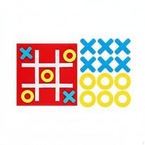Toe Strategy Board Game, Mini Noughts and Crosses Game Easy to Store Portable raudona
