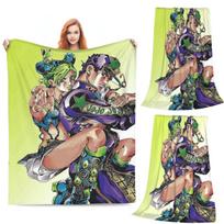 Anime JOJO HD ART Blankets Soft Warm Flannel Throw Blanket Cover for Bed Living room Picnic Travel Home Sofa Size: 75*100cm, Weight: 230 GSM