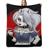 Helluva Boss Loona Throw Blanket Soft Sherpa Fleece Warm Blanket for Winter Size: 75*100cm, Weight: 230 GSM