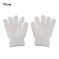 Winter Boys Girls Soft Warm Baby Lovely Candy Color Coral Plush Mittens Kids Gloves Full Fingers balta