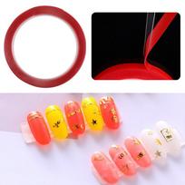 1 Roll 3m Double-Sided Transparent Nail Art Adhesive Tape Sticky Tape for False Nail Tips Acrylic Display Board