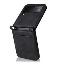 Verslo senovinis sulankstomas odinis dėklas, skirtas Samsung Galaxy Z Flip4 5g Flip 4 Flip3 Flip 3 nuo įbrėžimų matinis dangtelis for Samsung Z Flip 4 juoda
