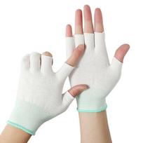 Unisex pirštinės be pirštų su jutikliniu ekranu: 2 pirštų, 3 pirštų, 5 pirštų dizainas arbatos rinkimui, darbui ir rūšiavimo apsaugai five fingers exposed balta