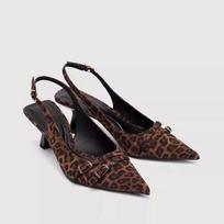 Nauji pavasario vasaros leopardo rašto moteriški aukštakulniai sandalai, elegantiški smailianosiai bateliai su dirželiais, skirti šokiams, vakarėliams, išleistuvėms 42 black