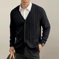 Men's Knitted Sweater Jacket Men's Fashionable Loose Casual Cardigan Outerwear L juoda