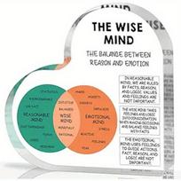 Wise Mind DBT Sign – Acrylic Heart Keepsake. Therapy/counselor decor. Mental health, coping skills, social psychology. gryna