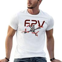 An FPV drone racing or drone racer pilot T-Shirt shirts graphic anime clothes graphic tee shirt sweat oversized t shirts for men S white