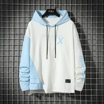 Sweater Men'S Hooded Loose Trend Ins Hong Kong Style New Spring And Autumn Hip-Hop Long-Sleeved Contrasting Splicing Personalized Jacket S