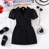 Toddler Girl Dresses Casual Short-sleeve Straps Cute Floral Sundress Summer 7 juoda
