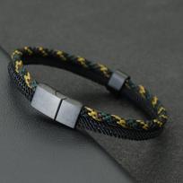 New Stylish Paracord Bracelet Men Stainless Steel Magnet Buckle Multiple Colors And Sizes Available Nautical Wrap Braslet Homme S 17.5cm 6.9Inch tamsi chaki spalva