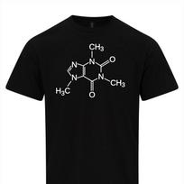 Caffeine Coffee Molecule T-Shirt Skeletal Formula Shirt Graphic T Shirts Retro Streetwear Crew-neck Short-sleeved Men's T-shirt S juoda