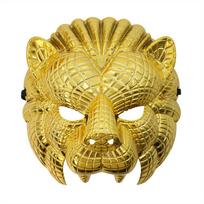 Animal Leopard Face Cover Plastic Adjustable Party Ball Mask Golden with Elastic Bands Full Face Mask Costume Accessories