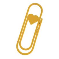 Heart-Shaped Oversized Paper Clip Bookmark PLA Page Marker Romantic Gift for Book Lovers Unique Reading Accessory for Journals Planners geltona