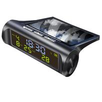 Automobilio laikrodis USB saulės įkrovimas Išmanus skaitmeninis laikrodis Kalendorius Laikas Temperatūra LED ekranas Automobilio salono priedai Automatinis paleidimas oranžinė