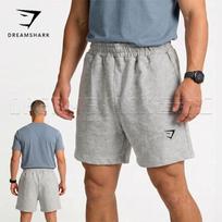 Gym Shark Vyriški išsiuvinėti sportiniai šortai visapusiškam treniravimui, aerobikai, deadliftams, pritūpimams, lauko fitnesui ir penkių taškų šortai XL pilka spalva
