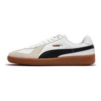 PUMA Army Trainer Unisex Leather Versatile Low Top Skate Shoes White Black 398280-01 36