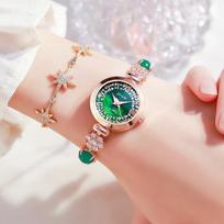 Roman Numerals Diamond Emerald Women'S Fashion Watch