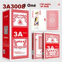 AAA Playing Cards, AAA Entertainment Game Cards, Doudizhu Card Game for Card Rooms, Blue Core Paper 3008 Red Ten Decks