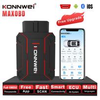 KONNWEI MAXOBD Bluetooth 5.2 OBDII Car Full System Diagnostic Scanner Tools Engine Airbag ABS Live Data Stream Auto Scanner